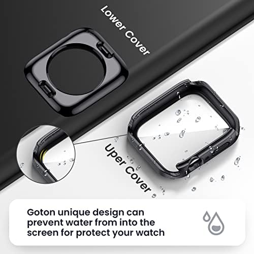 [2 ב 1] Goton עבור Apple Watch Apple Screen Protector Case SES SERES 6 5 4 44 ממ, 360 מגן צבאי PC FACE FACE